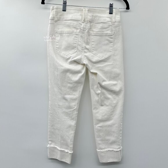 Astor White Distressed Cropped Denim Jeans Size 3 - Picture 4 of 7
